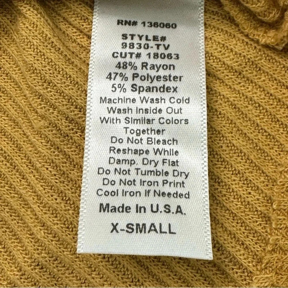 EUC PROJECT SOCIAL T VOYAGER NOTCH NECK RIB LONG SLEEVE. Color mustard, sz XS. - Picture 4 of 7